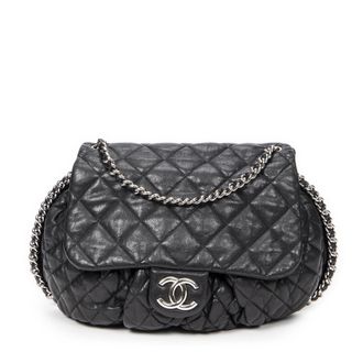 Chanel Pre-owned Womens Chain Around Messenger Shoulder Bag - Black - One Size