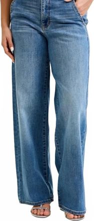Judy Blue High-Waisted Short Inseam Trouser Jeans In Blue