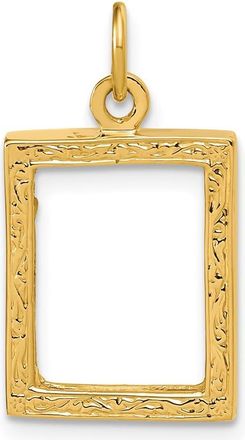 Diamond2Deal 14k Yellow Gold Fancy Border 17x13mm Picture Frame Pendant