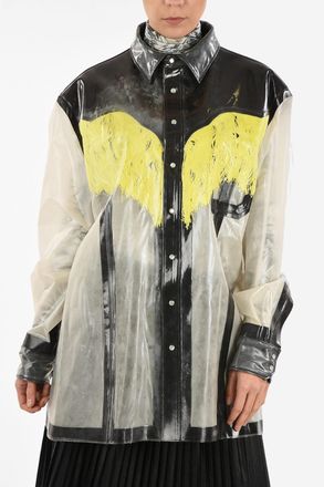 Maison Margiela MM0 Camicia laccata Oversize con Bottoni Automatici Maison Margiela