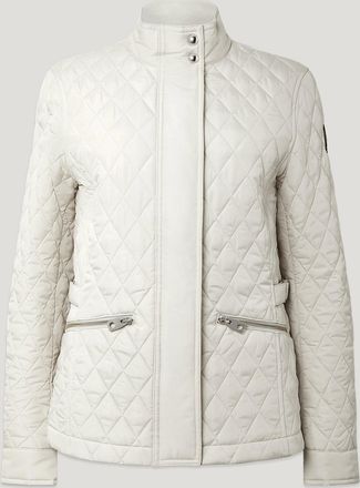 Belstaff Maya Jacket Womens Quilted Recycled Nylon Silver Birch Size UK 10