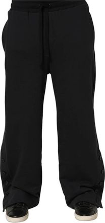 Dolce & Gabbana Jogger Broek - Heren - Sweatpants - Zwart - M - Leer - Broeken
