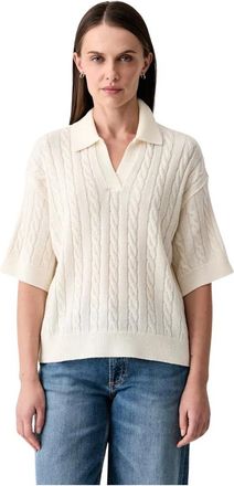 Marc O'Polo V-hals gebreide trui - Dames - Truien - Beige - Maat: M Wol