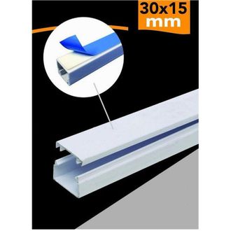 Trade Shop Trade Shop - 10 Pz Profili Canalina Passacavi Con Biadesivo In Pvc Colore Bianco 2 Mt 30x15mm