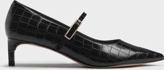 Charles & Keith Luciana Croc-Effect Mary Jane Pumps