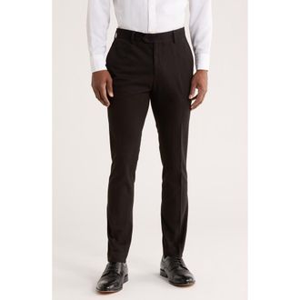 T.R. Premium Slim Fit Flat Front Dress Pants in Black at Nordstrom Rack, Size 40 X 32