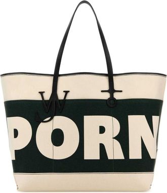 J.W.Anderson Tassen, Dames, Wit, ONE Size, Katoen, XL Anchor Tote