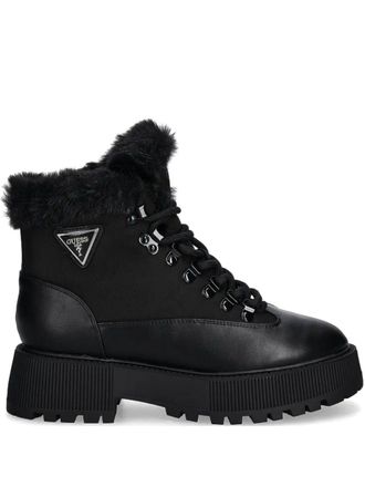 Guess Co lace-up combat boots - women - Other fibres - 37 - Black