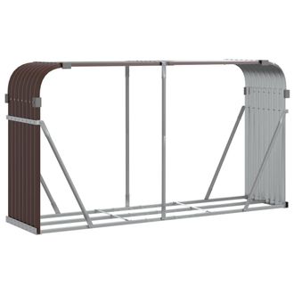 vidaXL Le&ntilde;ero De Acero Galvanizado Marr&oacute;n 180x45x100 Cm Vidaxl