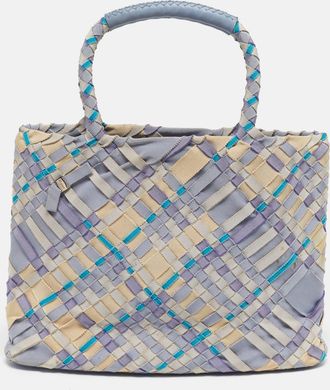 Ferragamo Ribbon Lavander/multicolor Woven Fabric Tote