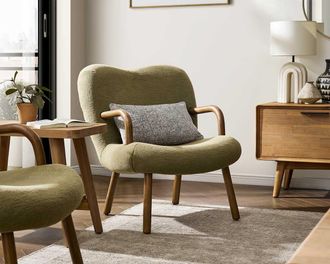 Castlery Winora Armchair, (Tessa) Moss, Wingback Design, Compact by Castlery, Multi Color