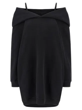 Maison Margiela Womens Off-Shoulder Hooded Dress