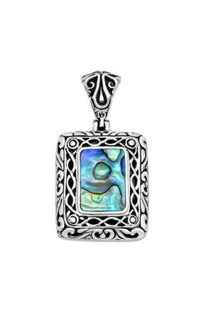 Samuel B. Sterling Silver Abalone Rectangle Pendant in Blue/Green at Nordstrom Rack