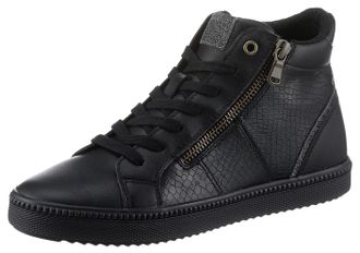 Geox Sneaker GEOX D BLOMIEE B, Damen, Gr. 35, schwarz, Lederimitat, Reptilienpr&auml;gung, Schuhe Sneaker, High Top Sneaker, Schn&uuml;rboots, Winterboots mit Reissv