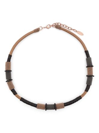 Brunello Cucinelli Collana necklace - women - Eco Brass/Calf Leather - One Size - Brown