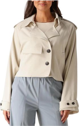 Gestuz Kort Jas - Dames - Trenchcoats - Beige - L - Katoen - Jassen
