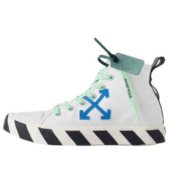 Off-white Mid-Top Vulcanized Canvas Sneaker White Blue Green Black OMIA119F22FAB0010146