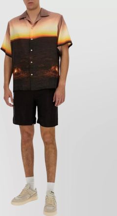 Msgm logo embroidered shorts above knee