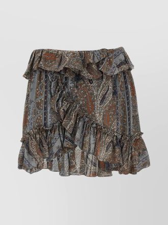 Saint Laurent silk printed asymmetric skirt