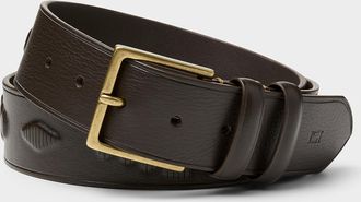 LEYVA Mens Embossed geo pattern belt