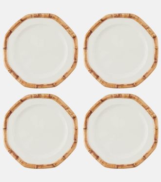 Les-Ottomans Bamboo set of 4 ceramic dinner plates