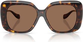 Versace 57mm Square Sunglasses in Havana /Dark Brown at Nordstrom
