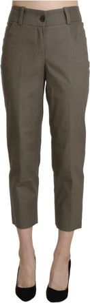 Bencivenga Bencivenga, Broeken, Dames, Grijs, L, Katoen, High Waist Cropped Pants