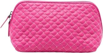 Bottega Veneta Pre-owned Clutches, female, Pink, Size: ONE SIZE Pre-owned Quilted Nappa Pouch