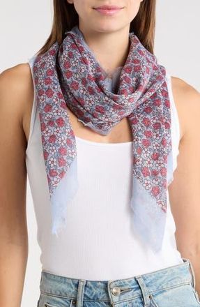 Steve Madden Floral Gauzy Scarf in Light Blue at Nordstrom Rack