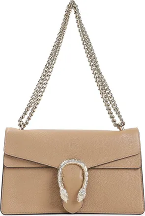 Gucci Natural Tan Grained Leather Dionysus Shoulder Bag-Donna