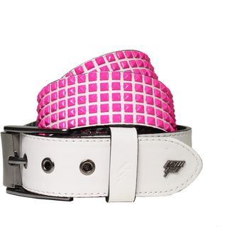 Lowlife Of London Devoid Leather Belt in White