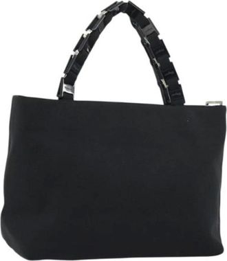 Ferragamo Pre-owned Handbags, female, Black, Size: ONE SIZE Pre-owned Canvas Handbag