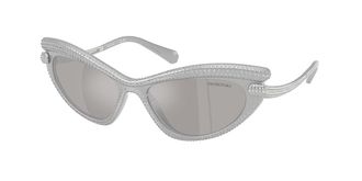 Swarovski SK6038 10596G Womens Sunglasses Silver Size 56