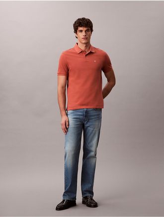 Calvin Klein Jeans Calvin Klein Mens Cotton Pique Classic Polo Shirt - Orange - XL