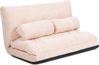 Costway Costway - Sof&aacute; Regulable A Ras De Suelo, Sof&aacute; Cama Multifuncional Regulable En 6 Posiciones Con 2 Almohadas, Sof&aacute; Duradero Y Estable Con Forro En Ante