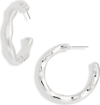 Nordstrom Rack Organic Hoop Earrings in Silver at Nordstrom Rack
