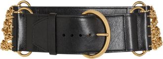 Chlo&eacute; Chlo&eacute; Camera Chain Leather Belt - Black - M