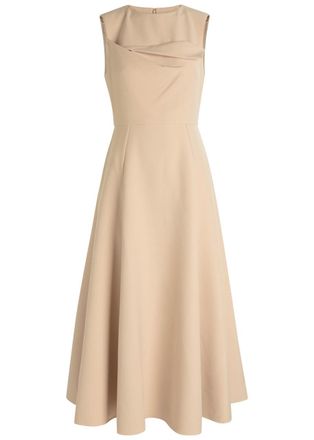 Roland Mouret Panelled Crepe Midi Dress - Cream - 12 (UK16 / XL)