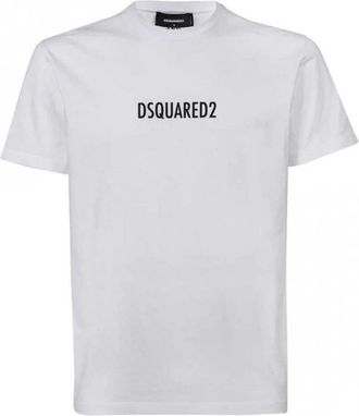 Dsquared2 T-shirt met ronde hals - Heren - T-shirts - Wit - 2XL - Katoen - Tops