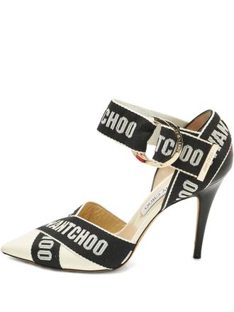 Jimmy Choo London pointed-toe strap pumps - White