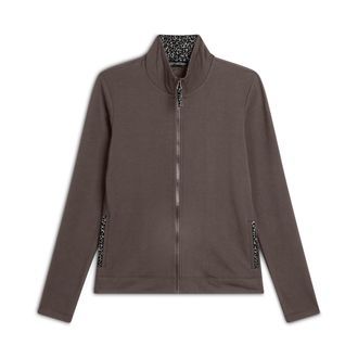 Freddy Felpa slim fit con zip e collo alto e dettagli leopardati