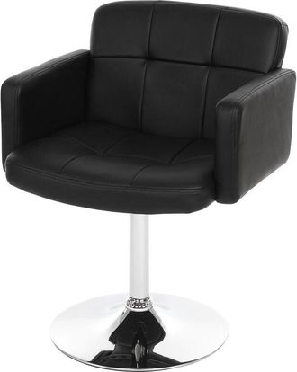Hhg Hhg - Silla De Comedor Orlando, Silla De Cocina Silla Giratoria, Imitaci&oacute;n De Cuero Cromo, Negro