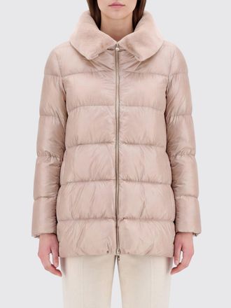 Herno Water-Repellent Quilted Nylon Short Down Jacket with Fur Collar