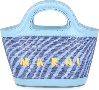 Marni Blue Tropicalia Woven Textured Handbag