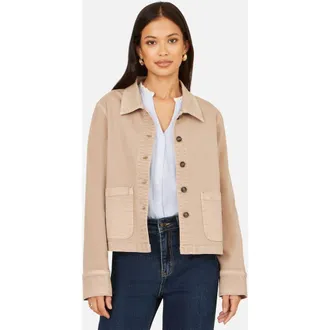 Yumi Canvas Patch Pocket Jacket in Beige at Nordstrom, Size 12