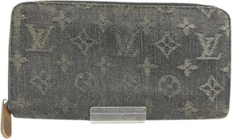 Louis Vuitton Pre-owned Wallets, male, Black, Size: ONE SIZE Pre-owned Zippy Wallet Monogram Denim Long Wallet
