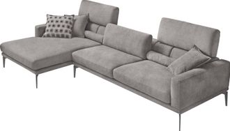 Egoitaliano Ecksofa »Masu, Design trifft sensationellen Sitzkomfort« inkl. 2 Kissenrollen, Rückenelemente manuell verstellbar, Metallfüsse
