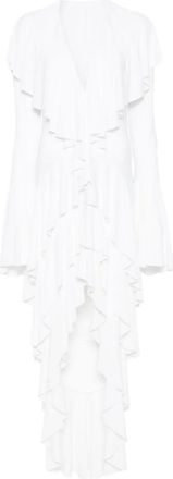 Norma Kamali Abito asimmetrico a maniche lunghe - Bianco