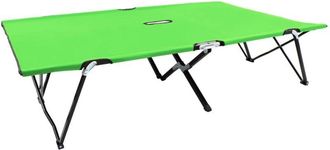 vidaXL Tumbona Plegable Para 2 Personas Acero Verde Vidaxl