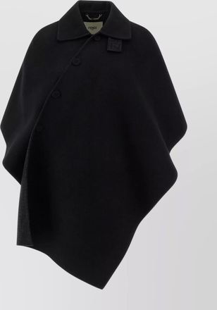 Fendi wool cape with collar and draped shape